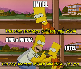 Intel Chip Shortage Until 2024 ... Meme