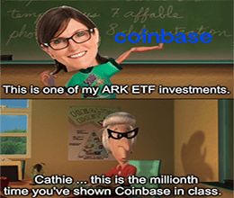 Cathie Wood Coinbase Meme