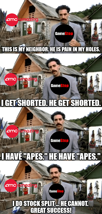 GameStop & AME Stock Split Meme