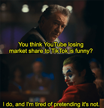 YouTube Losing Market Share to TikTok Meme