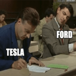 Ford copying Tesla luxury Lincoln Mr. Bean meme