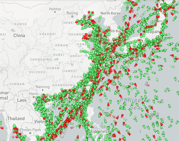 cargo ships in the Pacific