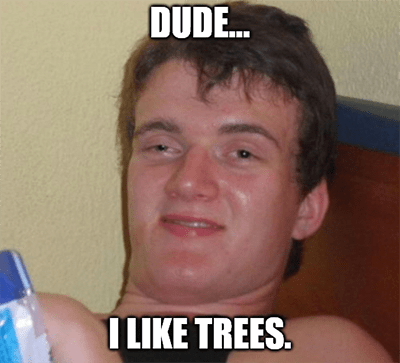 Dude I Like Trees Stoned Meme