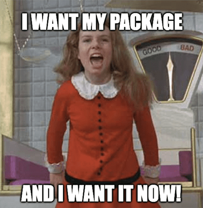 Walmart drones I want my package now meme