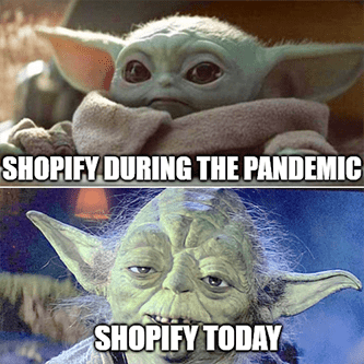 Shopify Before and After Pandemic Meme