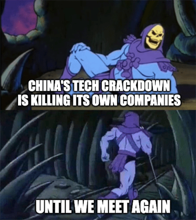 China's tech crackdown Tencent meme