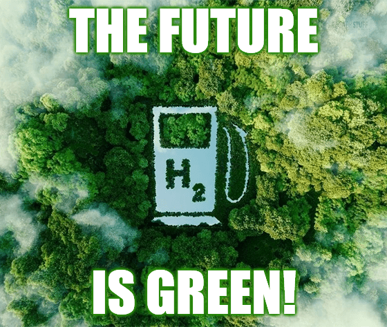 Future is green hydrogen power meme
