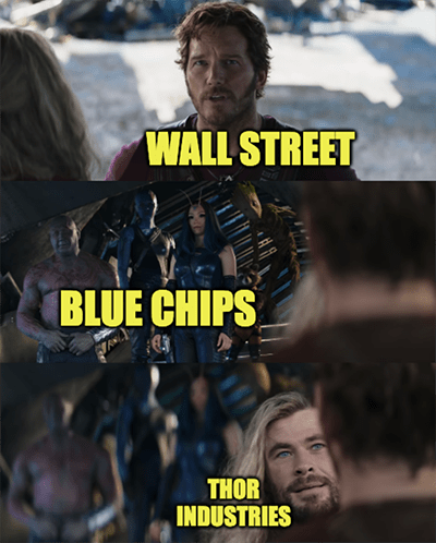 Wall Street blue chips vs Thor Industries RVs meme