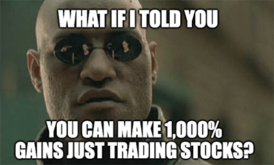 1,000% Gains Trading Stocks Meme