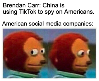 TikTok China Spying On Americans Social Media Muppet Meme