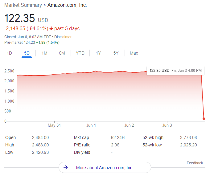 94% Loss for Amazon Shares