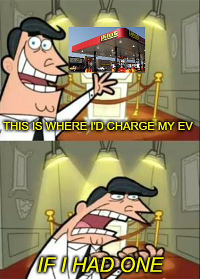EVgo GM charging stations Pilot meme