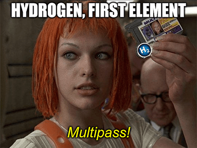 Hydrogen First Element multipass meme
