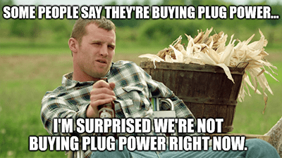 People say buying Plug surprised buying right now meme