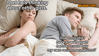 Thinking of other girls buy my own recommendations meme