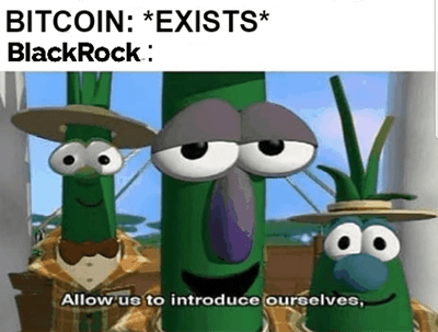 Coinbase Blackrock partnership crypto bitcoin meme