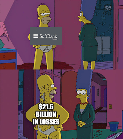 SoftBank billion loss Uber sell off meme