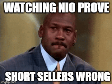 Watching Nio prove short sellers wrong gif
