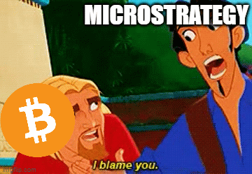 MicroStrategy blame bitcoin earnings loss meme