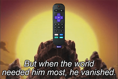 Roku remote world needed him most vanished meme