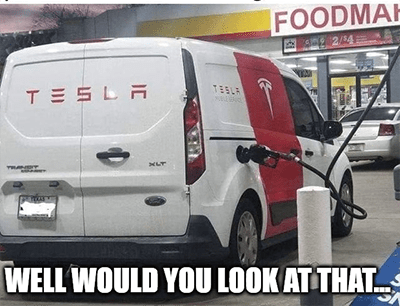 Tesla FSD gas powered would you look at that meme
