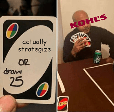 Kohl's strategize or draw 25 meme