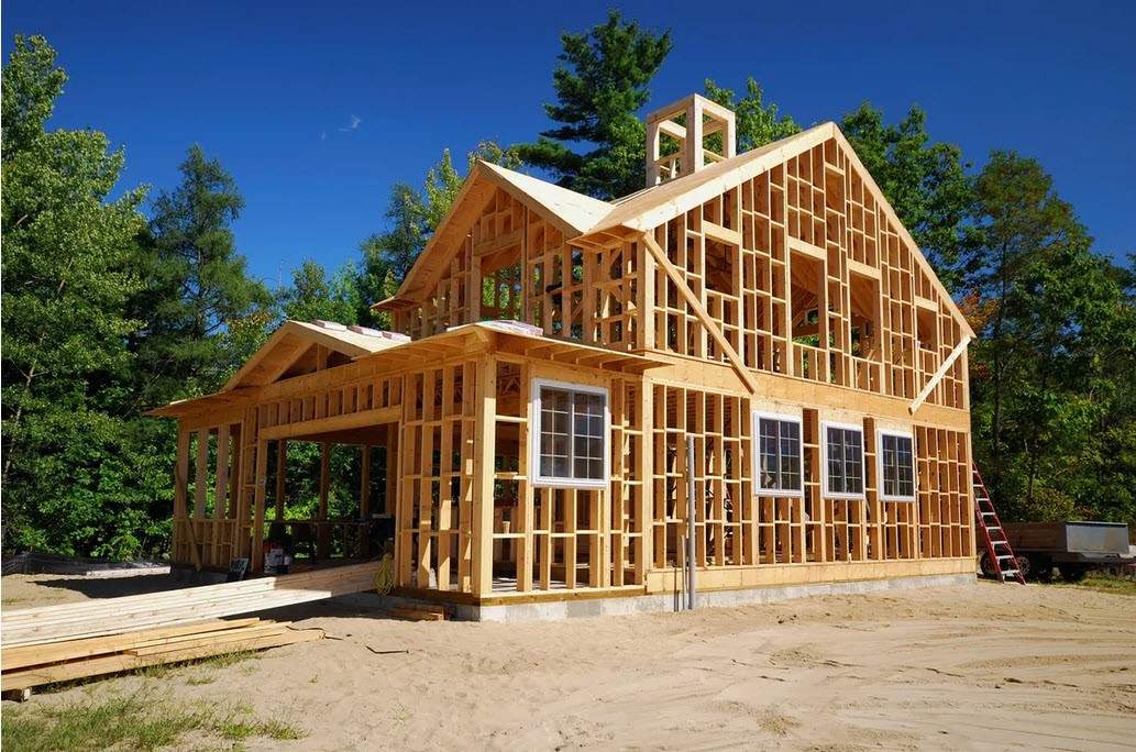 traditional framed home construction