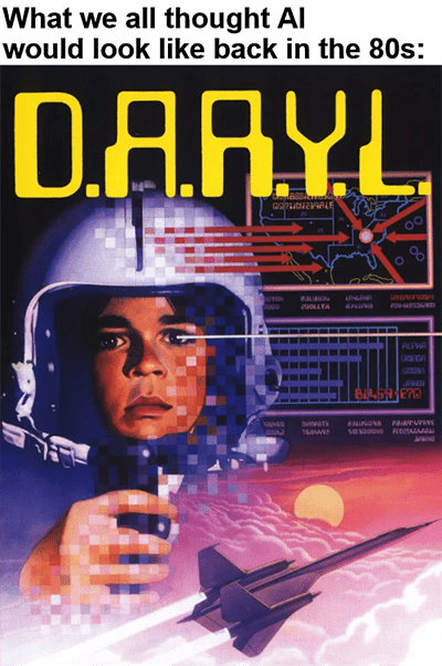 Daryl AI back in the 80s meme