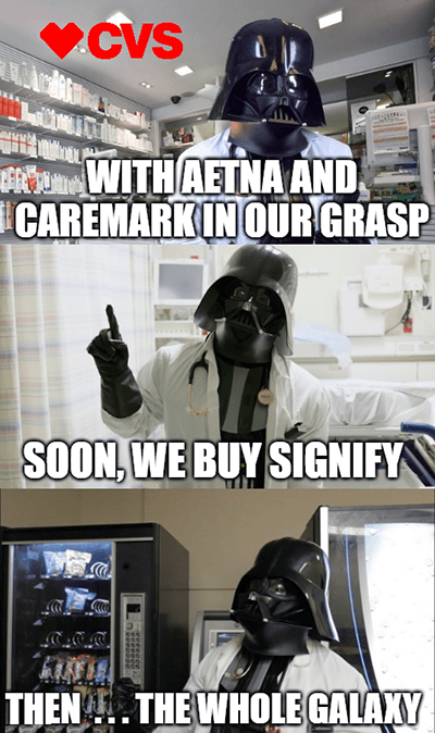 CVS buy Signify Aetna Caremark Vader pharmacy meme