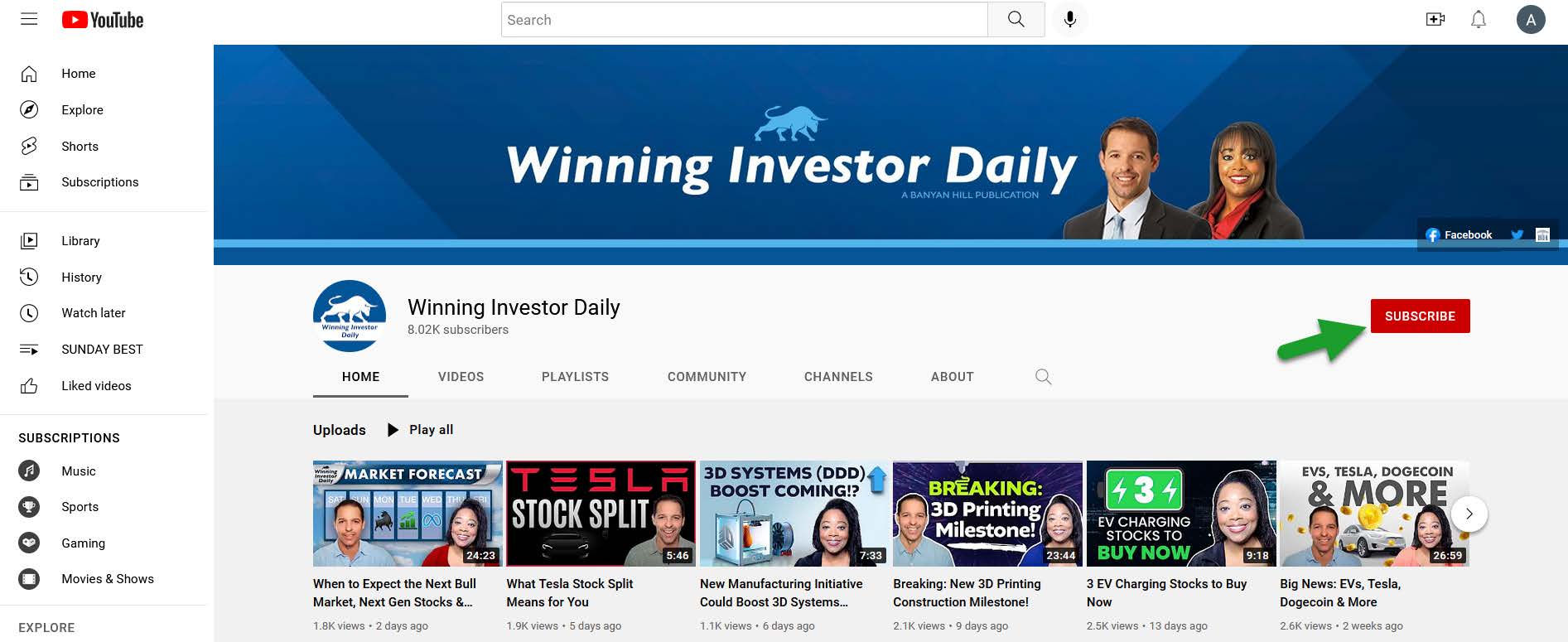 Winning Investor Daily YouTube Channel