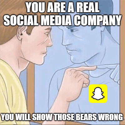 You are a social media company Snap mirror meme