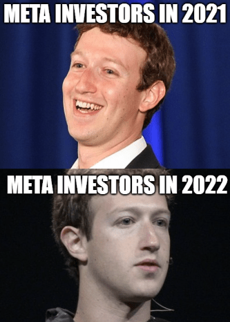 Meta investors 2021 vs 2022 Zuckerberg
