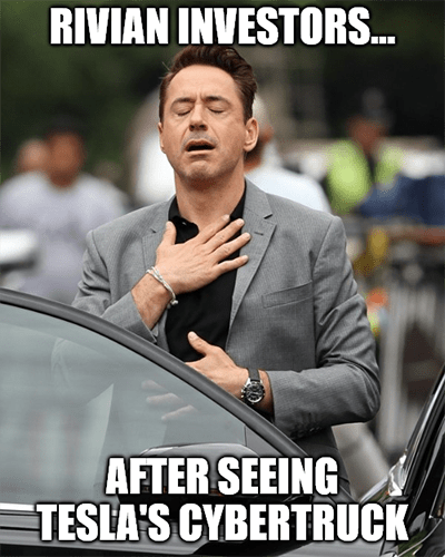 Rivian Robert Downey Jr relief meme
