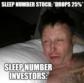 Sleep Number investors Limmy wake up meme