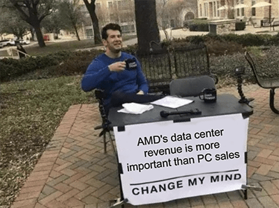 AMD data center more important PC sales meme