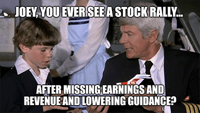 ever see a stock rally after missing earnings meme