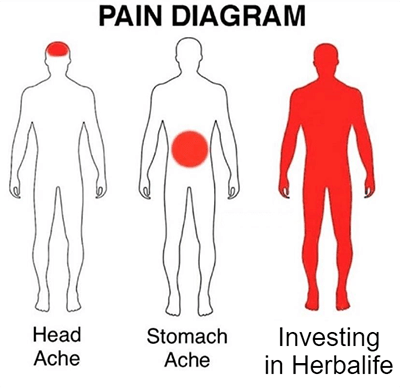 investing in Herbalife pain diagram meme