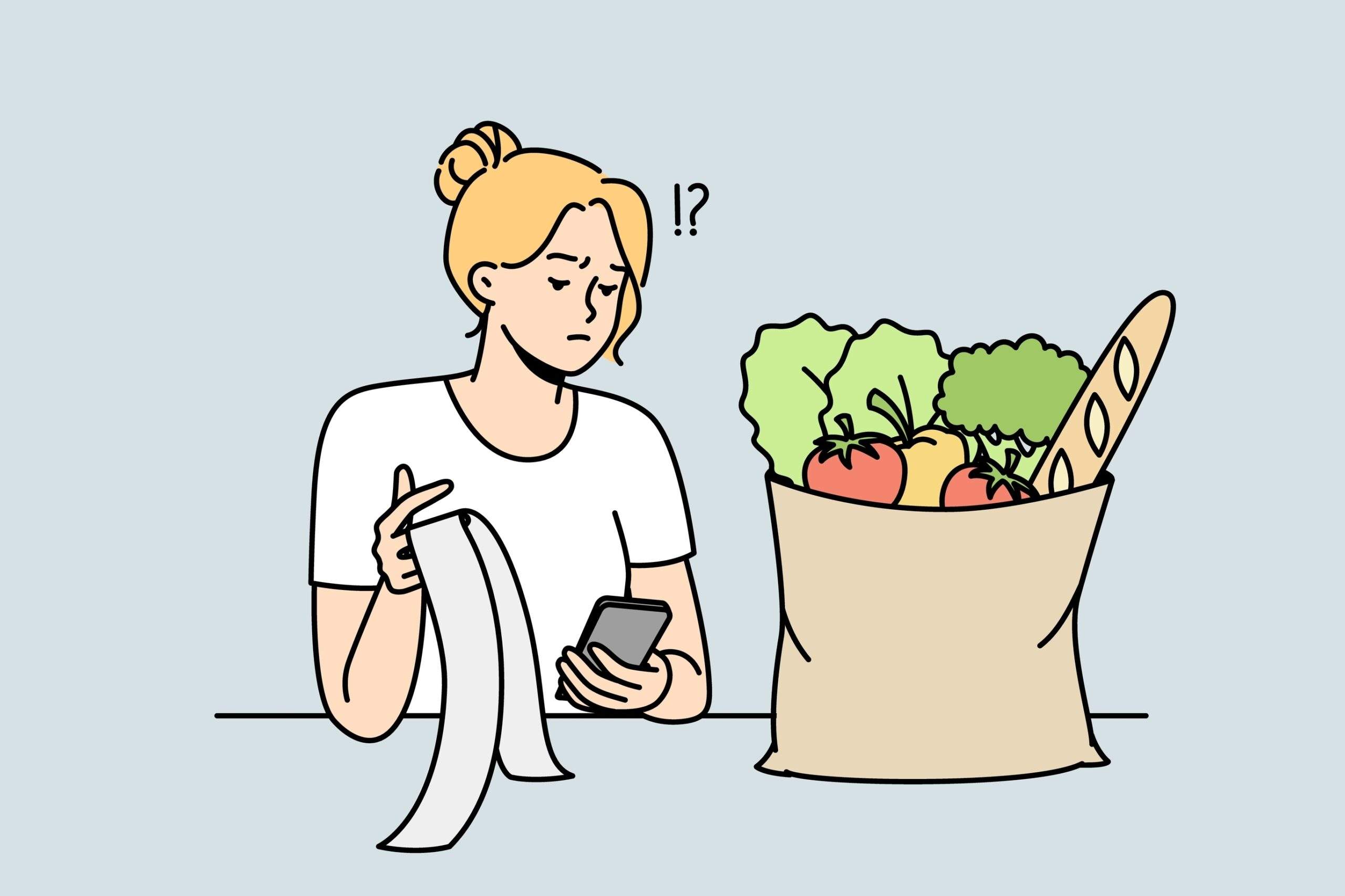 Cost of groceries during inflation.