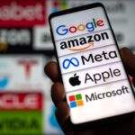 Phone with Tech Stocks
