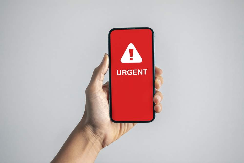Urgent alert on phone