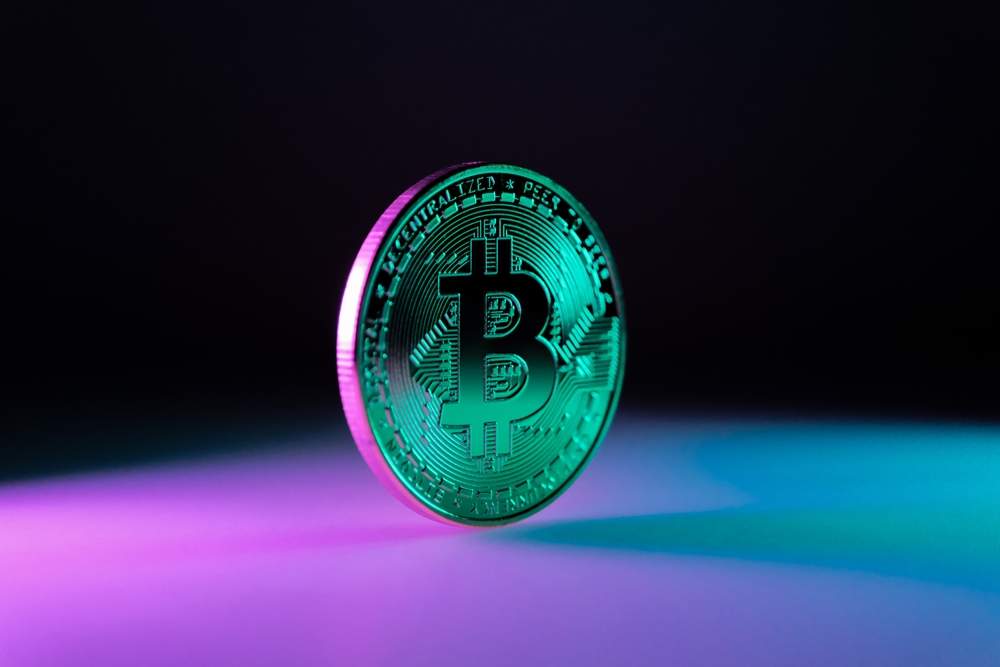 Bitcoin standing on desk