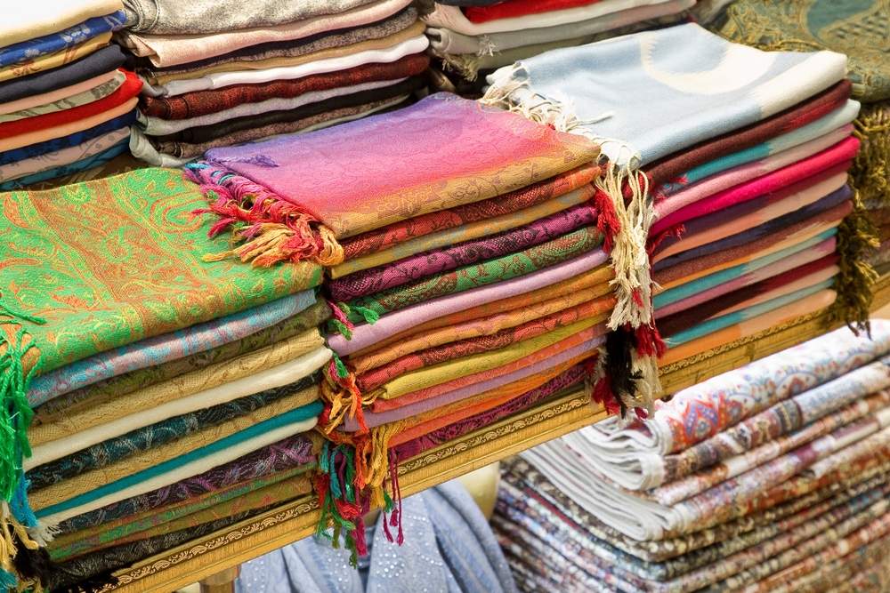 Scarves at a market