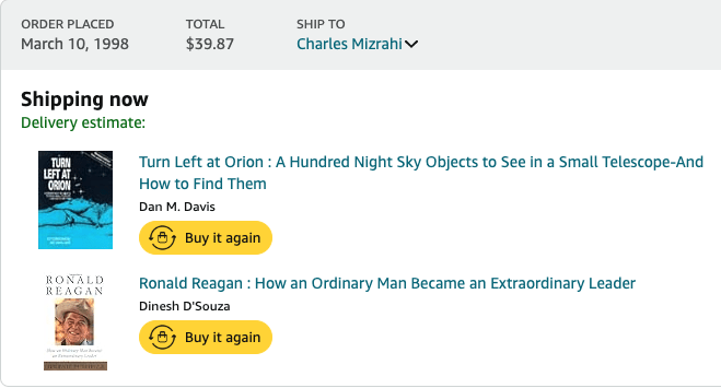 My first-ever Amazon purchases