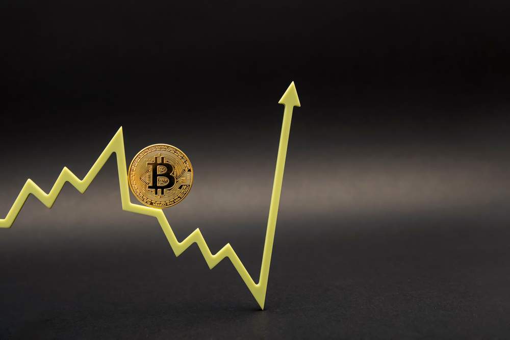 line of bitcoin descending then ascending