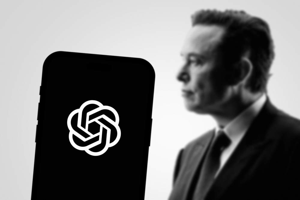 Elon Musk and OpenAI symbol