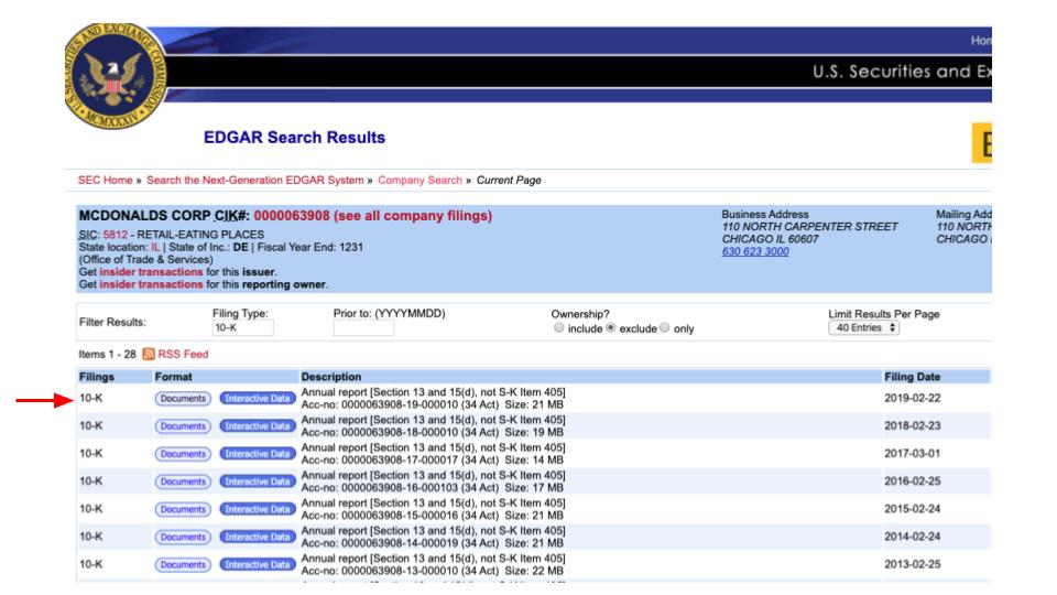 SEC website k-10 results