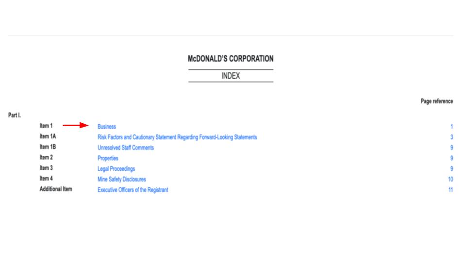 MacDonald's Corporate Document