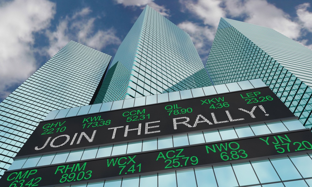 The financial world showed signs of optimism on Monday as the Dow Jones Industrial Average rallied more than 1,200 points.