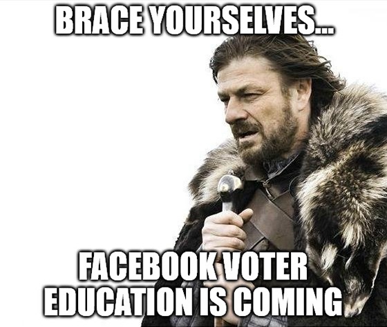 So, it’s come to this … Facebook voter education and Congressional stimulus are all that stand between the market and Armageddon. Fun times.