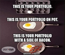 Your portfolio on pot bacon meme small